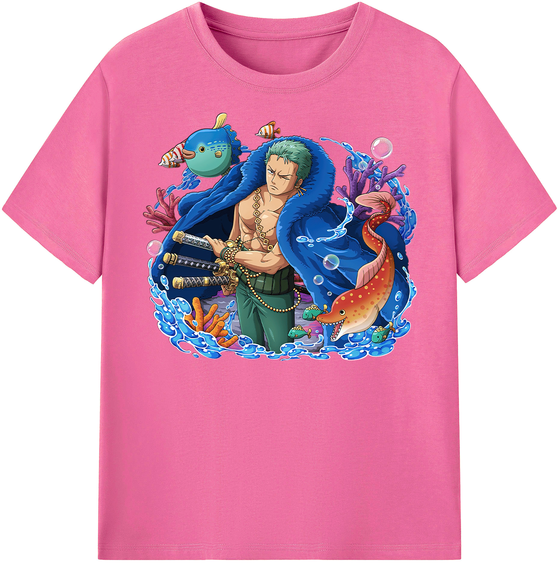 ワンピース ロロノア・ゾロ ONE PIECE Roronoa Zoro レディースカジュアルプリントTシャツ（綿100％）